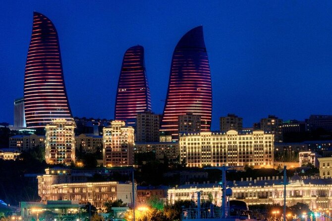 Baku City Sights Guided Night Walking Tour with Funicular - Azneft Square and the oil wealth behind modern Baku