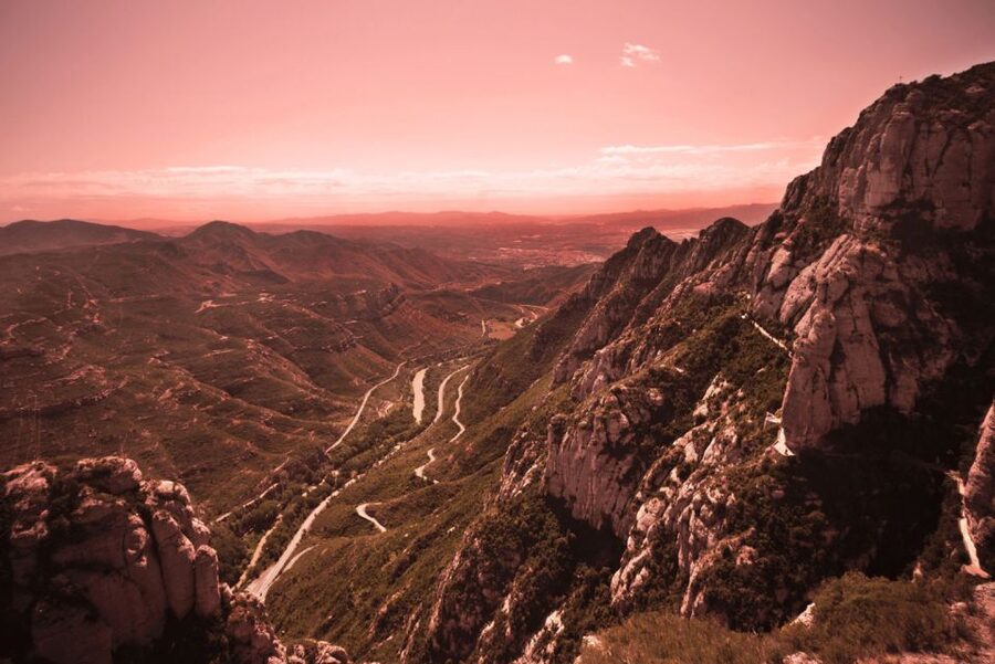 Barcelona: Montserrat, Black Madonna, Rack Railway & Liquors - Arriving at the sanctuary above the valley