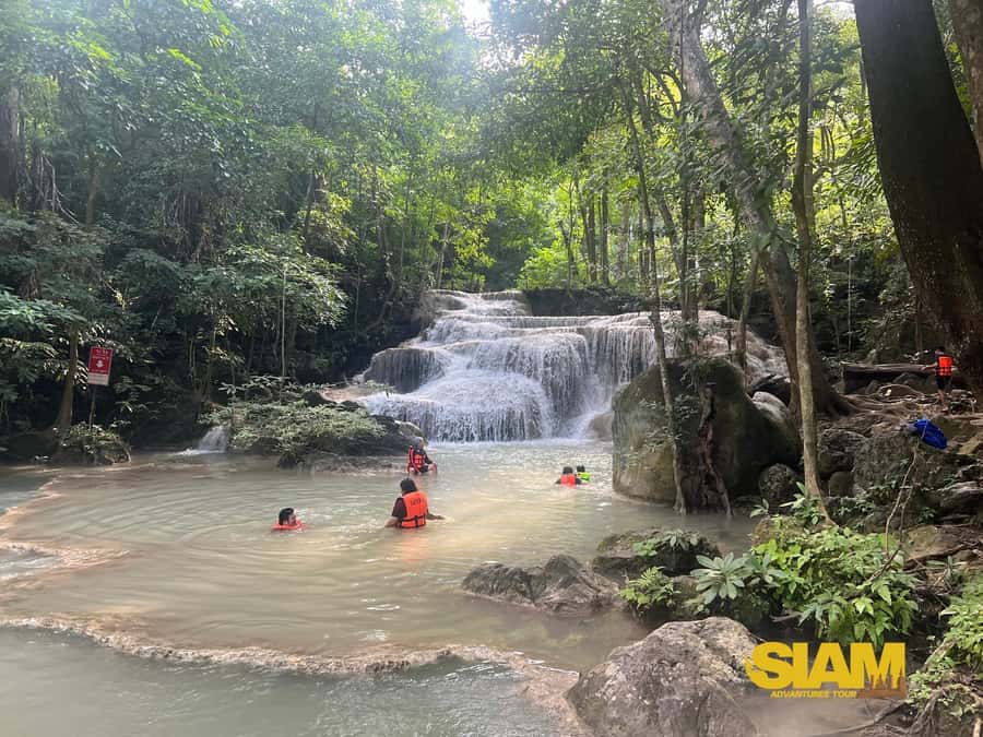 Erawan Waterfall, River Kwai & Railway Tour : From Bangkok - At the River Kwai Bridge