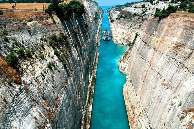 Explore Corinth & Mythical Cave of Lakes, Ride Cog Rail Plus Meal - Corinth Canal: a quick stop with a big view