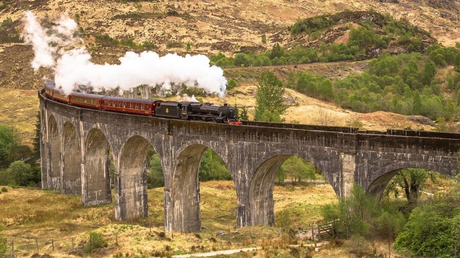 From Inverness: Jacobite Steam Train and Highlands Tour - The Commando Memorial and views toward Ben Nevis