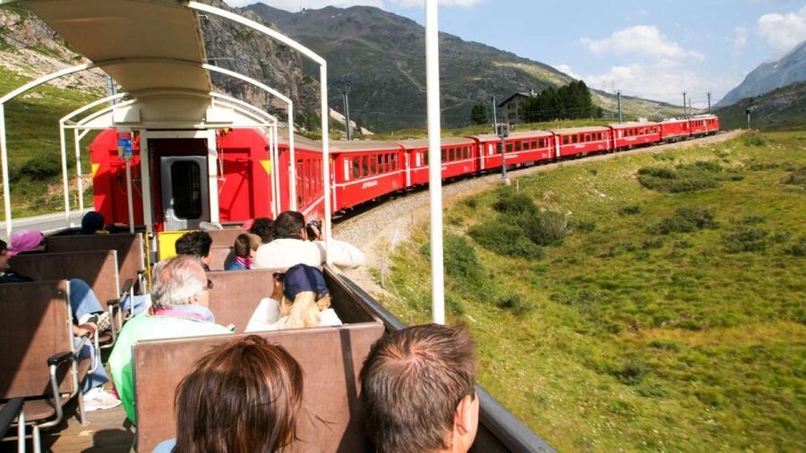 From Lake Como: Bernina Red Train Tour to St. Moritz - From Lake Como to Tirano by Private Van