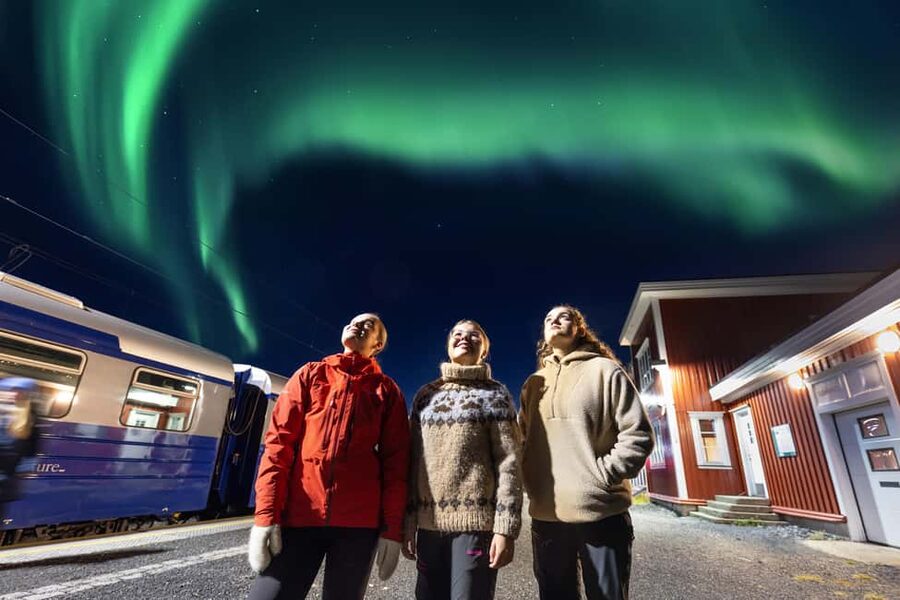 From Narvik: The Northern Lights Arctic Train Guided Tour - Leaving Narvik station for the Ofoten Railway