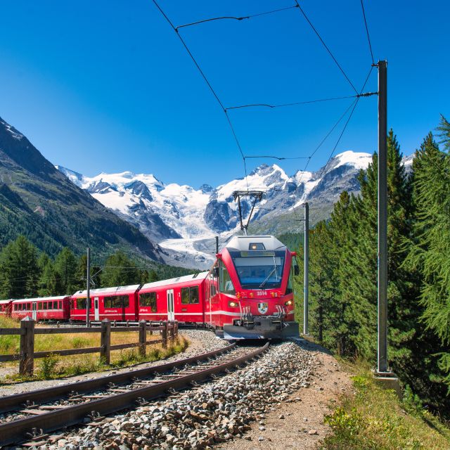 From Saint Moritz: Bernina Red Train to Tirano - Standard carriage or first class
