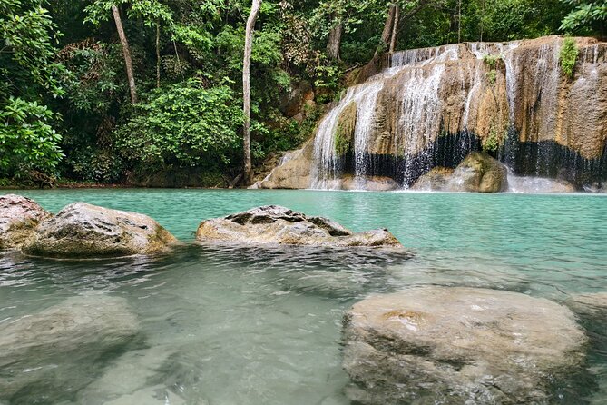 Kanchanaburi Tour: Erawan Waterfall and Death Railway - Riding the Death Railway near the River Khwae Bridge