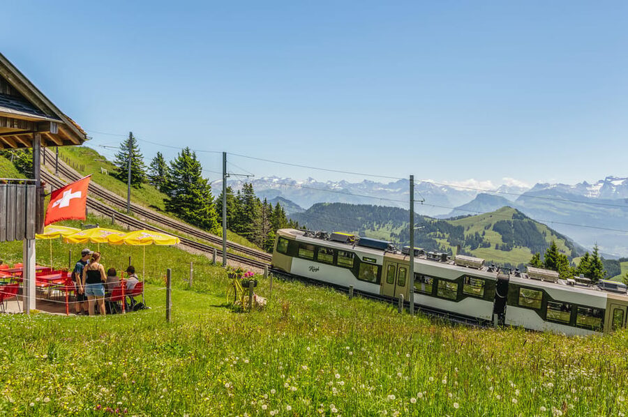Lucerne: Boat Trip, Mount Rigi Train, & Mineral Baths Ticket - Changing from boat to train at Vitznau
