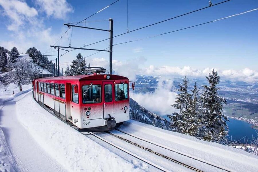 Lucerne: Mt Rigi Day Trip with Cruise, Cable Car, & Train - The cable car from Weggis to Rigi Kaltbad