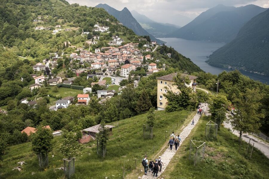 Lugano: 4.5-Hour Monte Bré Visit w/ Funicular Ride - Taking the funicular up Monte Brè