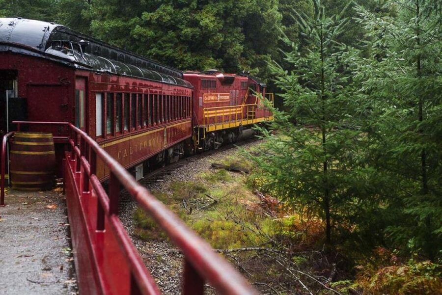 Mendocino County: Skunk Train Wolf Tree Turn Train Ride - Into the Noyo River Canyon by Historic Train
