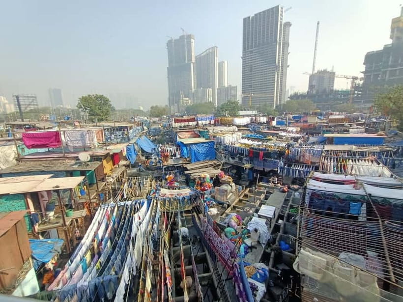 Mumbai: Dharavi Slum and Dhobi Ghat Tour with Train Ride - Seeing Dhobi Ghat from the viewing deck