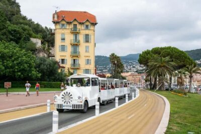 A gentle ride on a small electric train with panoramic views
