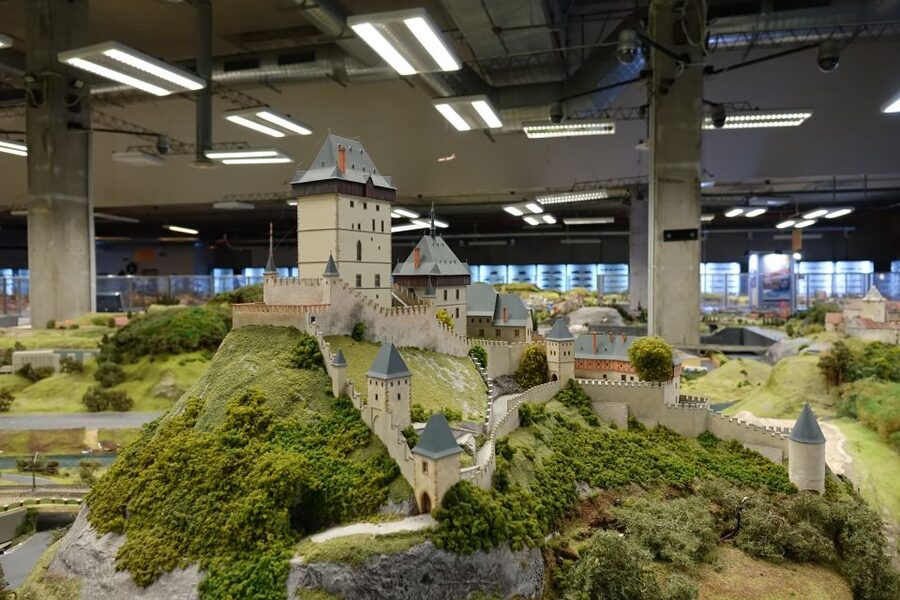 Prague: Railway Kingdom Giant Model Railway Museum - Czech regions, landmarks, and the growing layout