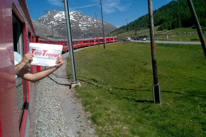 Private tour to Bernina train & Lake Como. Hotel pick-up - St. Moritz at 1,856 meters