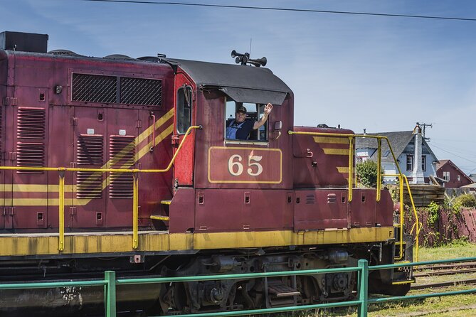 Skunk Train: Pudding Creek Express from Fort Bragg - Glen Blair Junction: a 45-minute pause in the woods