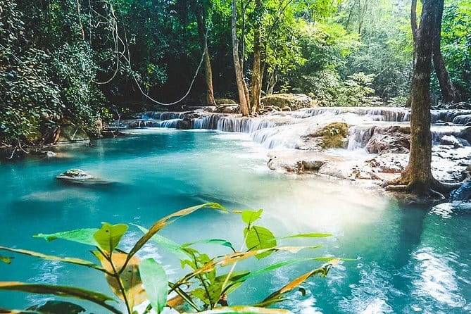 Small Group: Kanchanaburi Death Railway, Erawan Waterfall and Elephant - Kra Sae Cave and the wooden railway setting