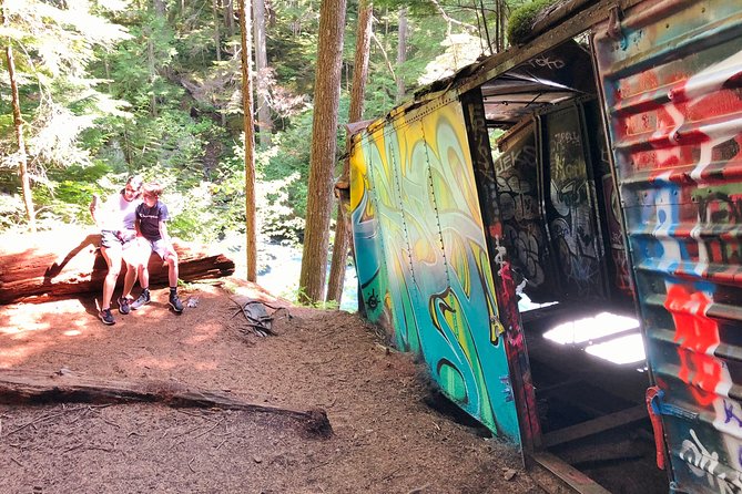 Whistler Train Wreck, Suspension Bridge & Hidden Waterfall Adventure - Crossing the Cheakamus Suspension Bridge